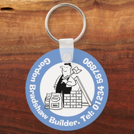 Algemene Bouwer met de Materialen van de Bouw. Sleutelhanger (Voorkant)