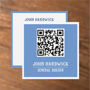 Algemene bouwer met QR Code Square Visitekaartje
