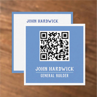 Algemene bouwer met QR Code Square Visitekaartje