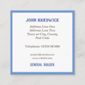 Algemene bouwer met QR Code Square Visitekaartje (Achterkant)
