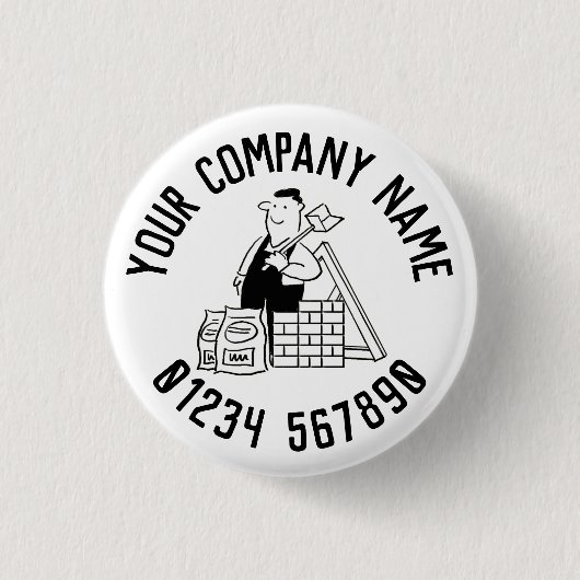 Algemene Bouwer Promotie Knop Badge Ronde Button 3,2 Cm (Voorkant)