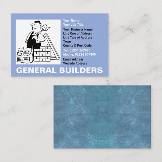 Algemene Cartoon voor bouwmachines Visitekaartje (Voorkant / Achterkant)