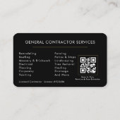 Algemene constructie QR-code zwart goud Visitekaartje (Achterkant)