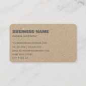 Algemene contractant visitekaartje (Achterkant)