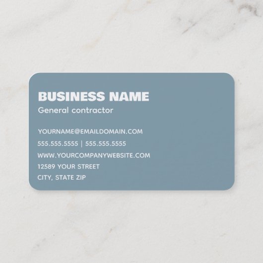 Algemene contractant visitekaartje (Achterkant)