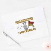 ALGEMENE CUSTER, IK WIL NIET GAAN RONDE STICKER (Envelop)