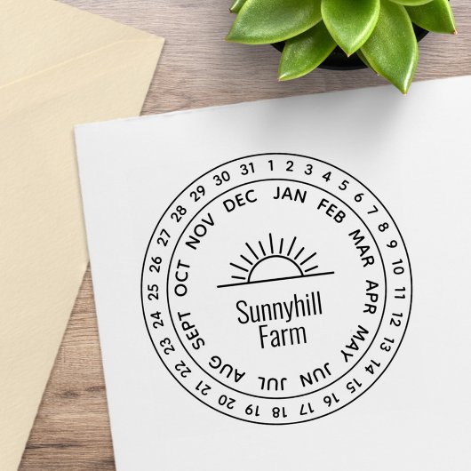 Algemene datumwiel voor boerderij Sunrise Rubberstempel