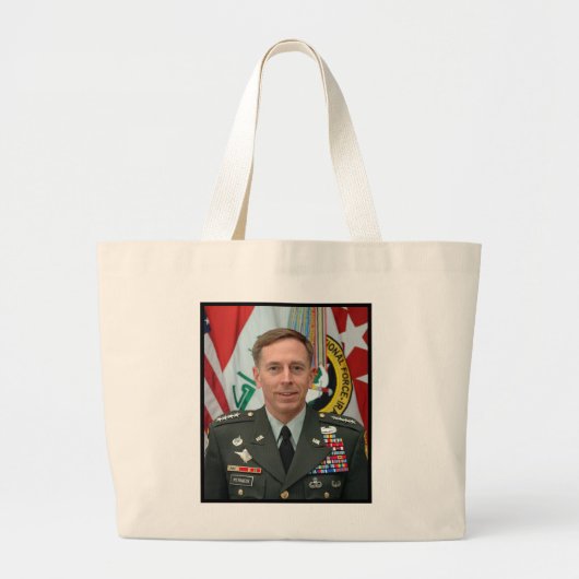 Algemene David Petraeus Portret Grote Tote Tas (Voorkant)