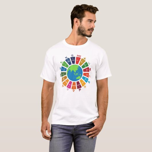 Algemene doelstellingen VN SDG 2030 T-shirt (Voorkant volledig)