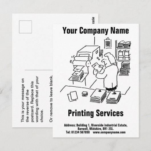 Algemene Drukwerkdiensten Ansichtkaart Briefkaart (Voorkant / Achterkant)