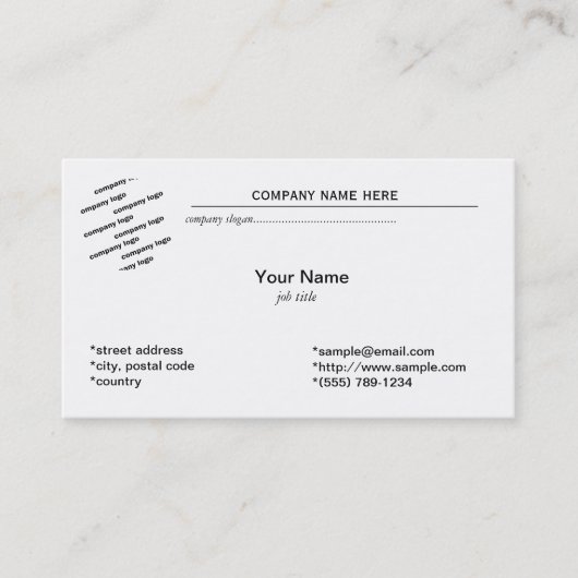 algemene effen witte visitekaartje afsprakenkaartje (Voorkant)