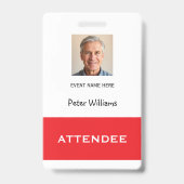 Algemene evenementbezoeker foto ID badge pas (Achterkant)