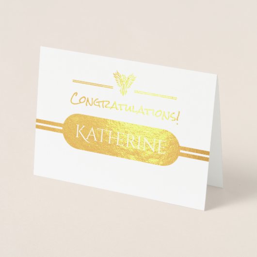 Algemene felicitaties met rijzende feniks embleem folie kaarten (Voorkant)