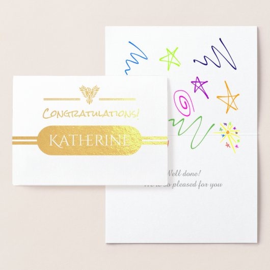 Algemene felicitaties met rijzende feniks embleem folie kaarten (Display)