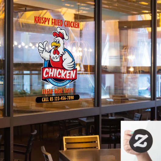 Algemene Fried Crispy Chicken 2 Voorkant aanpassen Raamsticker (Restaurant Raam)