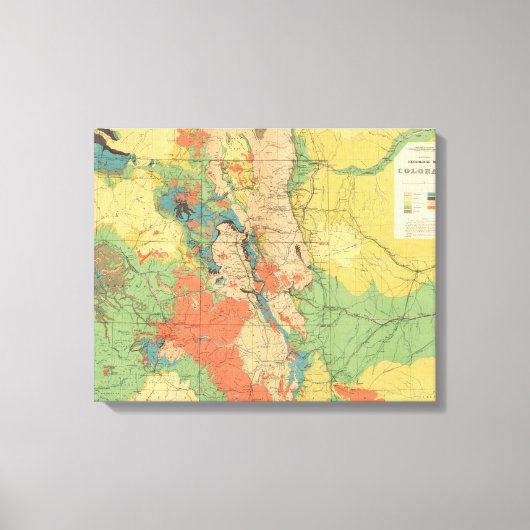 Algemene geologische kaart van Colorado Canvas Afdruk (Voorkant)