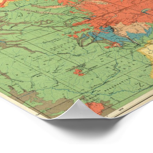 Algemene geologische kaart van Colorado Poster (Hoek)