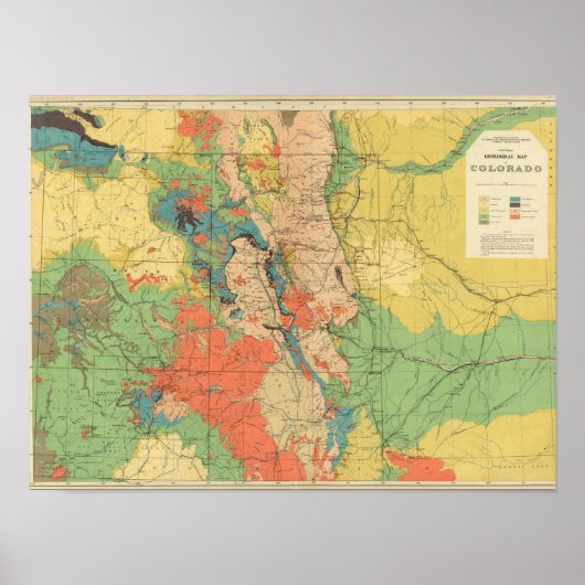 Algemene geologische kaart van Colorado Poster (Voorkant)