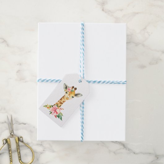 Algemene Giraffe Cadeaulabel (Met Touw)