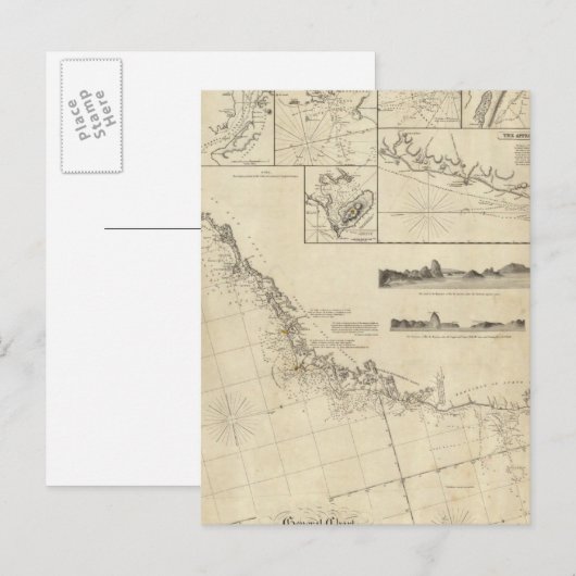 Algemene grafiek van de kusten van Brazilië Briefkaart (Voorkant / Achterkant)