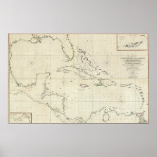 Algemene Grafiek van de West Indies Poster
