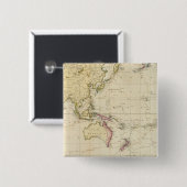 Algemene historische kaart vierkante button 5,1 cm (Voorkant /achterkant)