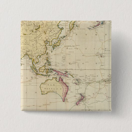 Algemene historische kaart vierkante button 5,1 cm (Voorkant)