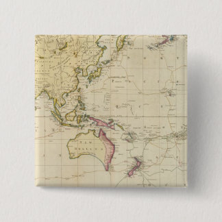 Algemene historische kaart vierkante button 5,1 cm