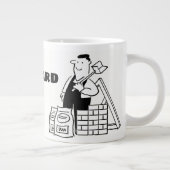Algemene Huizen Bouwer Cartoon Grote Koffiekop (Rechts)