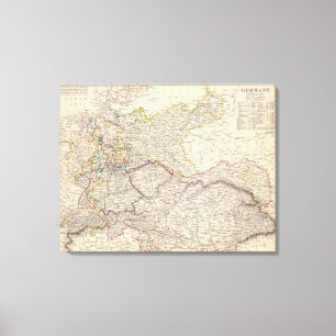 Algemene kaart Duitsland Canvas Afdruk