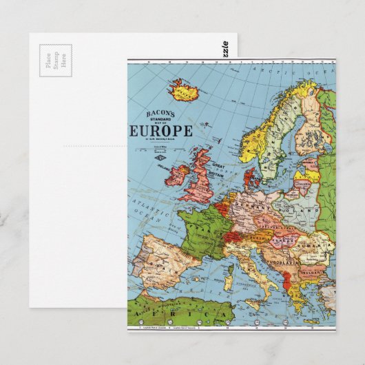 Algemene kaart van de  Europa 20e eeuw (Voorkant / Achterkant)