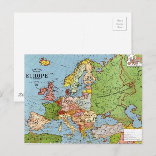 Algemene kaart van de  Europa 20e eeuw (Voorkant / Achterkant)