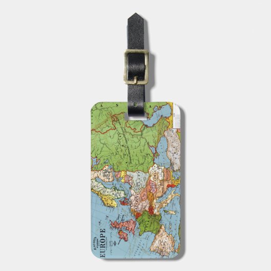 Algemene kaart van de  Europa 20e eeuw Bagagelabel (Voorkant verticaal)