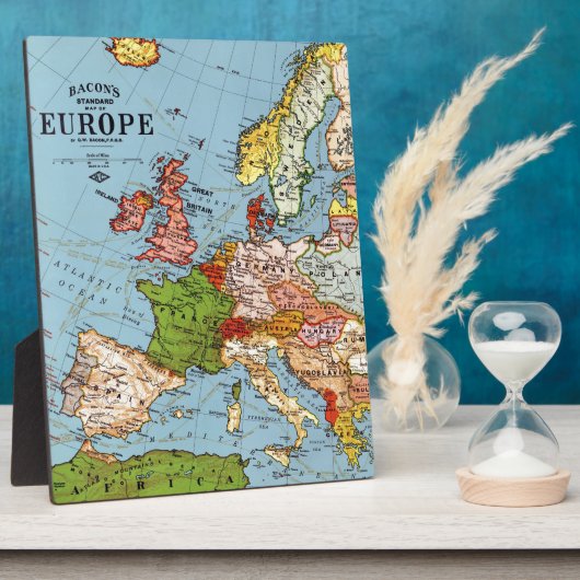 Algemene kaart van de  Europa 20e eeuw Fotoplaat (Zijkant)