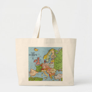 Algemene kaart van de  Europa 20e eeuw Grote Tote Bag