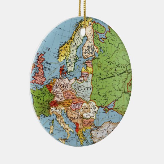 Algemene kaart van de  Europa 20e eeuw Keramisch Ornament (Rechts)