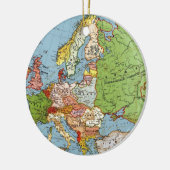 Algemene kaart van de  Europa 20e eeuw Keramisch Ornament (Links)