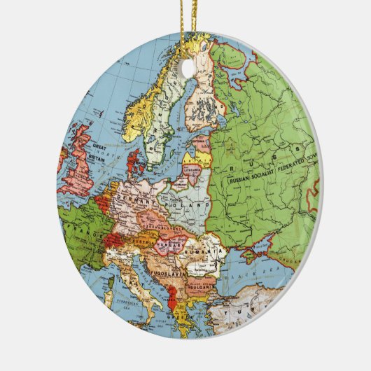 Algemene kaart van de  Europa 20e eeuw Keramisch Ornament (Links)