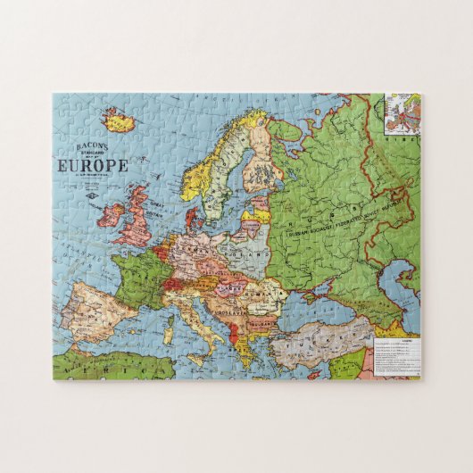 Algemene kaart van de Europa 20e eeuw Legpuzzel (Horizontaal)
