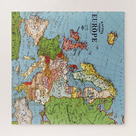Algemene kaart van de Europa 20e eeuw Legpuzzel (Horizontaal)