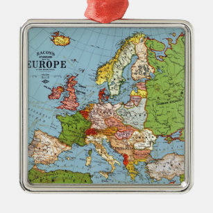 Algemene kaart van de  Europa 20e eeuw Metalen Ornament