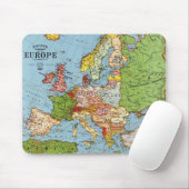 Algemene kaart van de  Europa 20e eeuw Muismat (Met muis)
