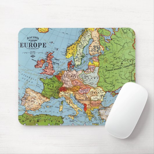 Algemene kaart van de Europa 20e eeuw Muismat (Met muis)