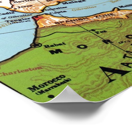 Algemene kaart van de  Europa 20e eeuw Poster (Hoek)