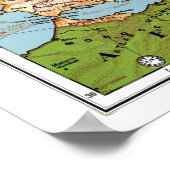 Algemene kaart van de  Europa 20e eeuw Poster (Hoek)