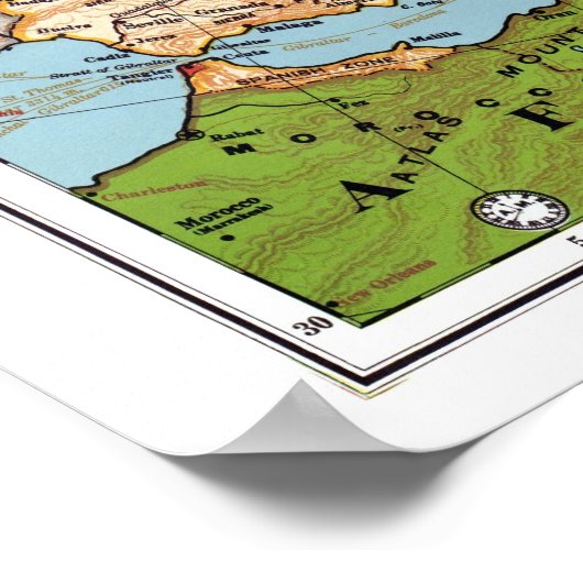 Algemene kaart van de  Europa 20e eeuw Poster (Hoek)