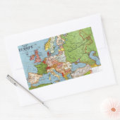 Algemene kaart van de  Europa 20e eeuw Rechthoekige Sticker (Envelop)