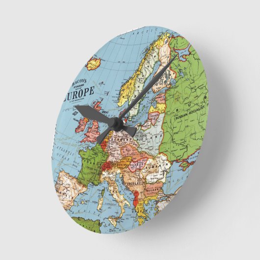 Algemene kaart van de  Europa 20e eeuw Ronde Klok (Hoek)