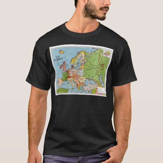 Algemene kaart van de  Europa 20e eeuw T-shirt (Voorkant)