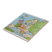 Algemene kaart van de  Europa 20e eeuw Tegeltje (Zijkant)